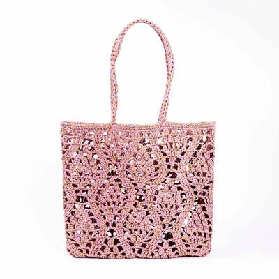 Anouk Crochet Basket - Pink Gold - French Bazaar - Tote Bag - Jade and May