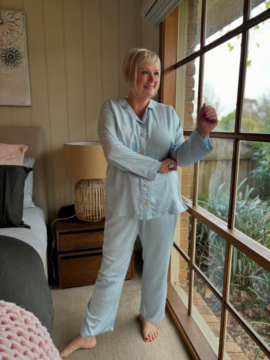 Bamboo Pyjama - Classic Set in Baby Blue - Jade and May - Pyjamas - Jade and May