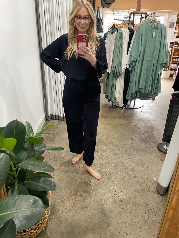 Bamboo Pyjama - Classic Set in Black - Jade and May - Pyjamas - Jade and May