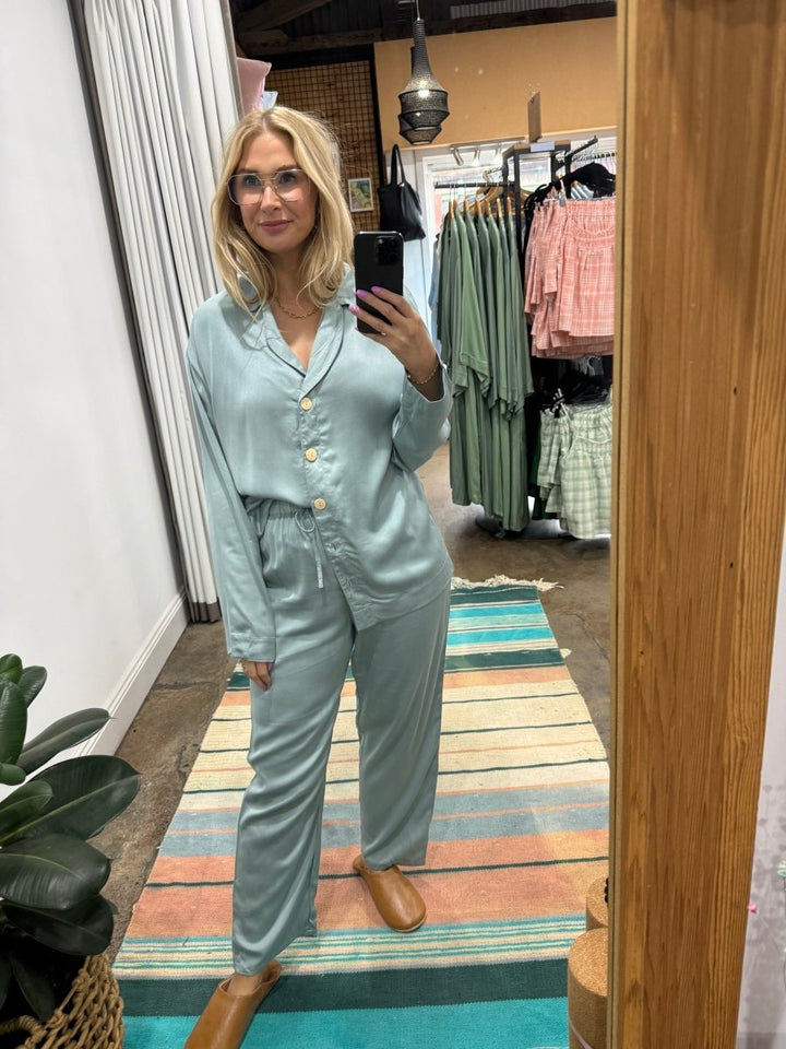 Bamboo Pyjama - Classic Set in Eucalyptus - Jade and May - Pyjamas - Jade and May