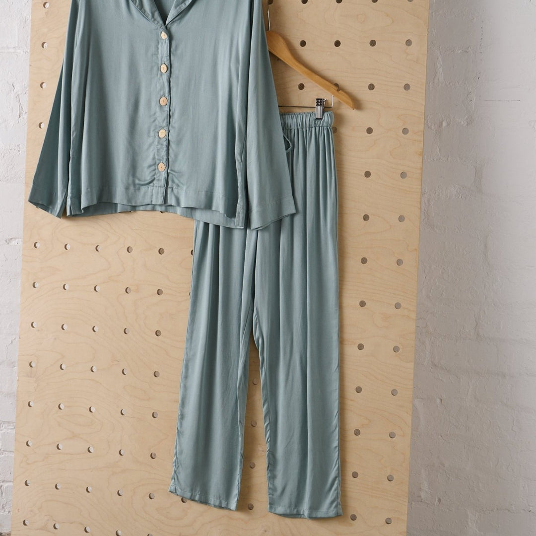 Bamboo Pyjama - Classic Set in Eucalyptus - Jade and May - Pyjamas - Jade and May