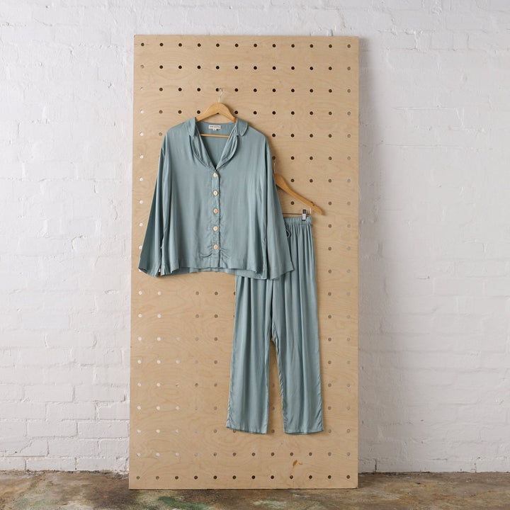 Bamboo Pyjama - Classic Set in Eucalyptus - Jade and May - Pyjamas - Jade and May