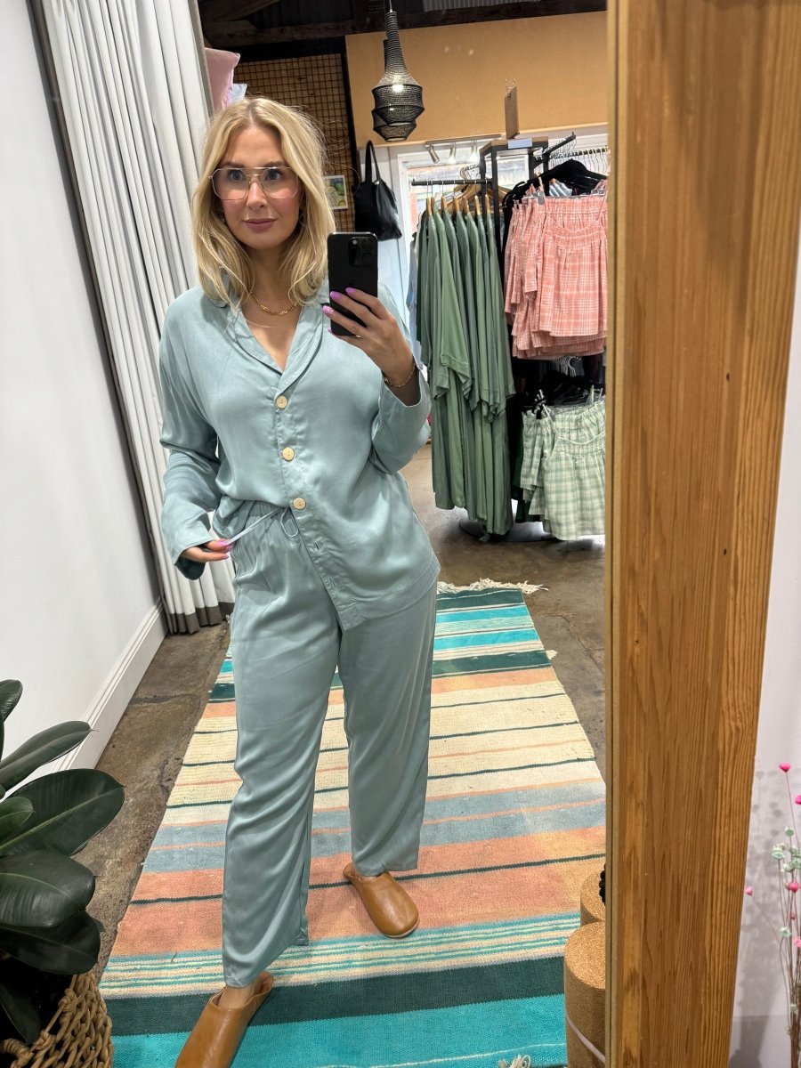 Bamboo Pyjama - Classic Set in Eucalyptus - Jade and May - Pyjamas - Jade and May