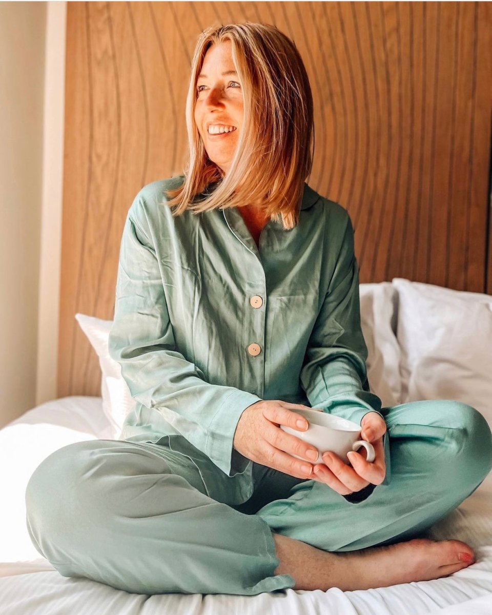 Bamboo Pyjama - Classic Set in Sage Green - Jade and May - Pyjamas - Jade and May