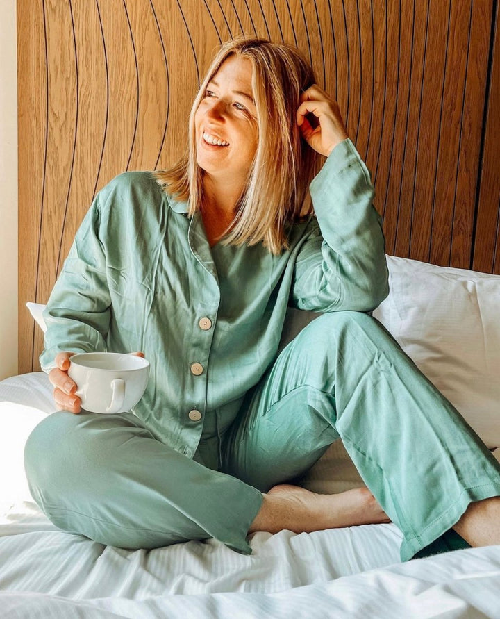 Bamboo Pyjama - Classic Set in Sage Green - Jade and May - Pyjamas - Jade and May