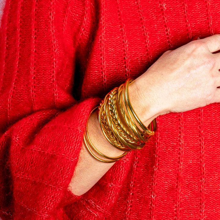 Buddhist Bangles - Gold - French Bazaar - Jewellery - Jade and May