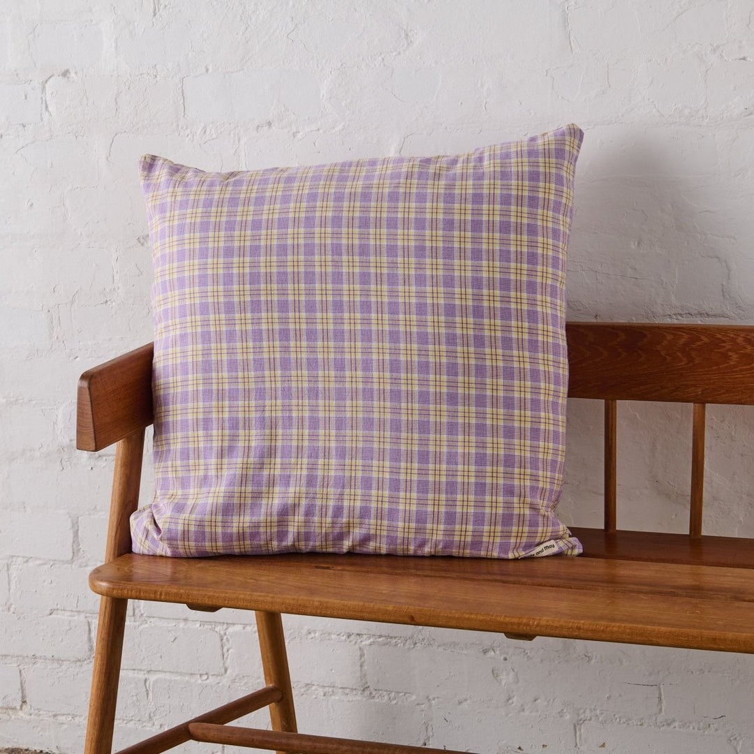 European Pillowcase | Purple & Yellow Tartan - Jade and May - Pillowcase - Jade and May