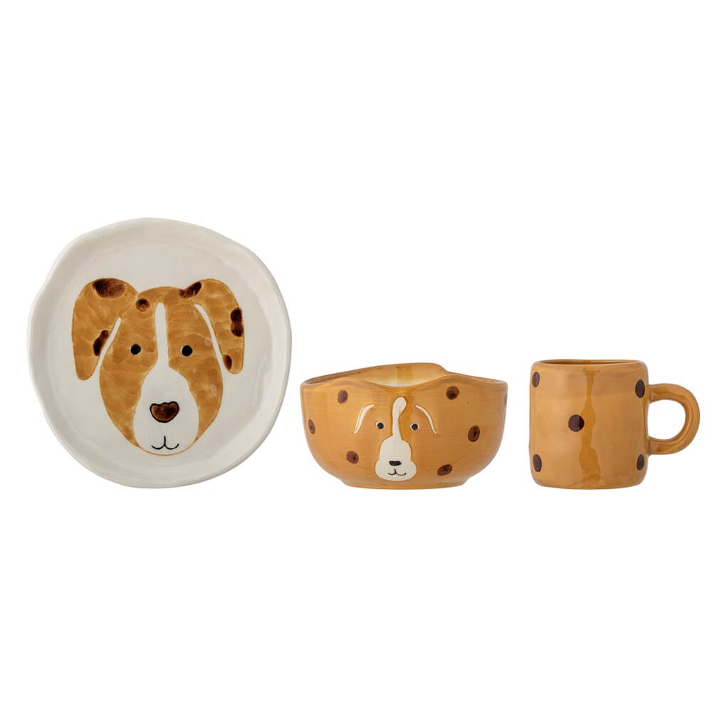 Fenix the Dog Tableware Set For Kids - French Bazaar - Kids Tableware - Jade and May