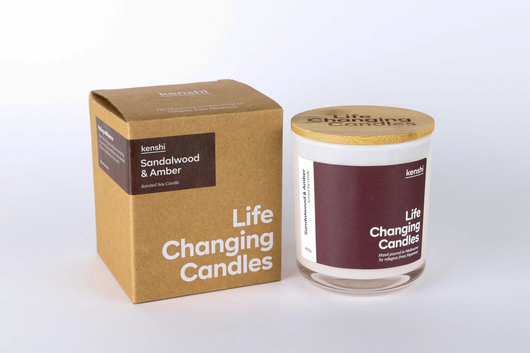 Kenshi Candles - Amber & Sandalwood - Kenshi Candles - Candles That Change Lives - Candles - Jade and May