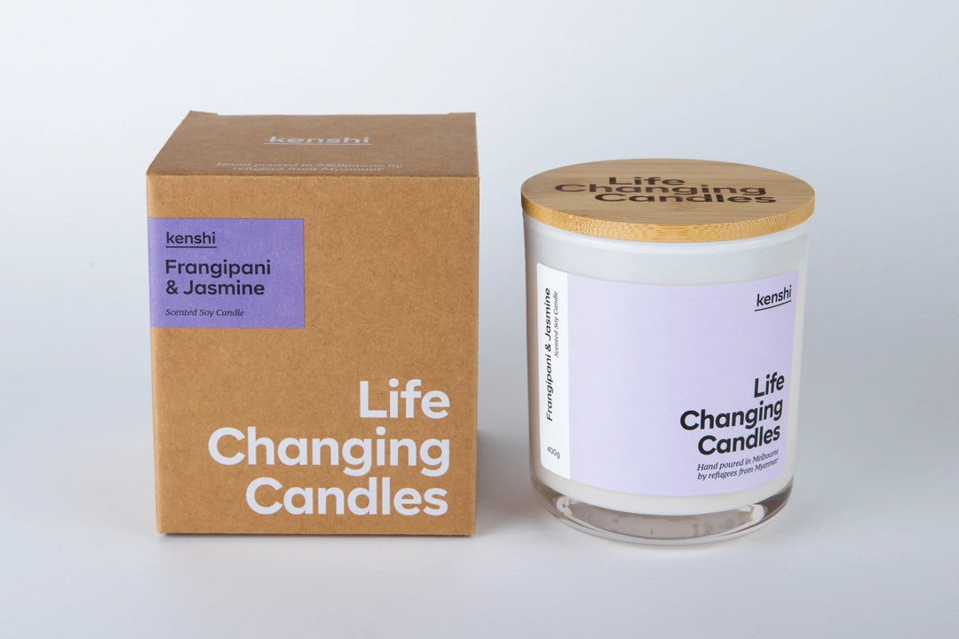 Kenshi Candles - Frangipani & Jasmine - Kenshi Candles - Candles That Change Lives - Candles - Jade and May