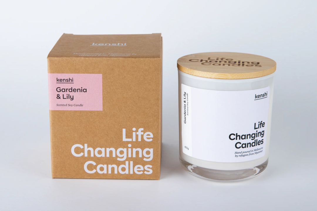 Kenshi Candles - Gardenia & Lily - Kenshi Candles - Candles That Change Lives - Candles - Jade and May