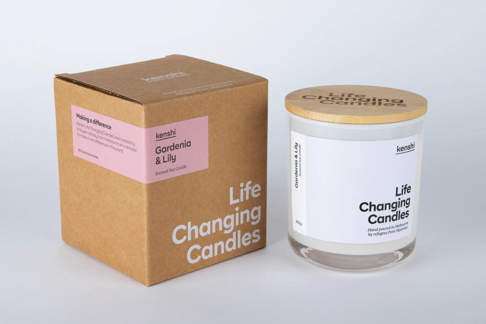 Kenshi Candles - Gardenia & Lily - Kenshi Candles - Candles That Change Lives - Candles - Jade and May