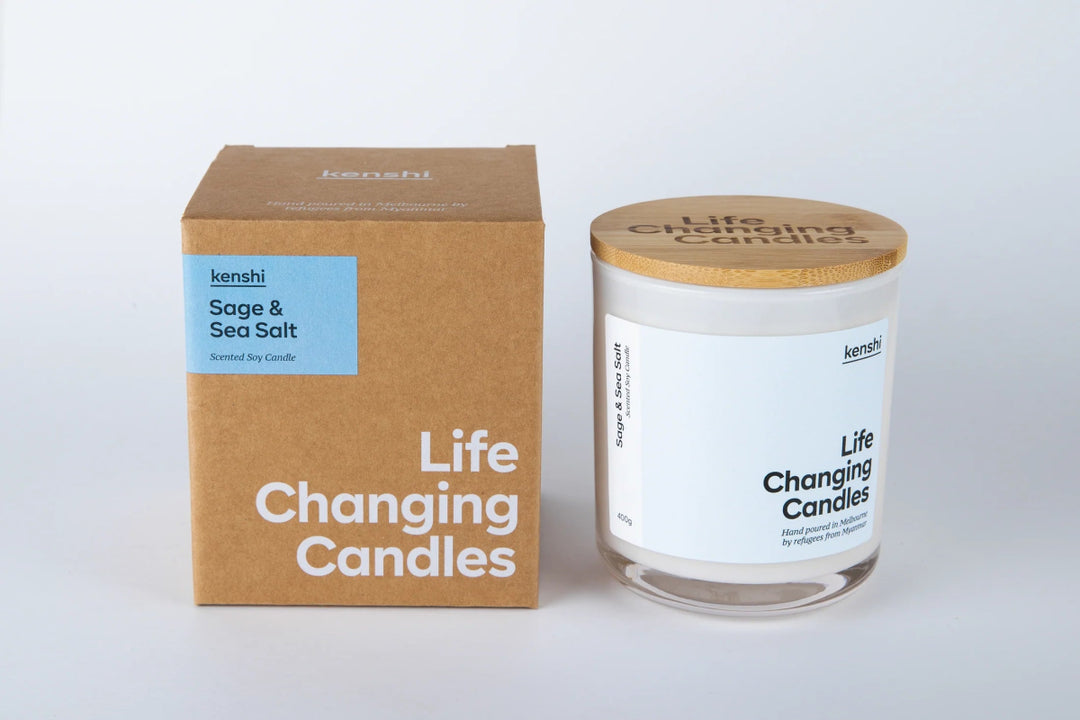 Kenshi Candles - Sage & Sea Salt - Kenshi Candles - Candles That Change Lives - Candles - Jade and May