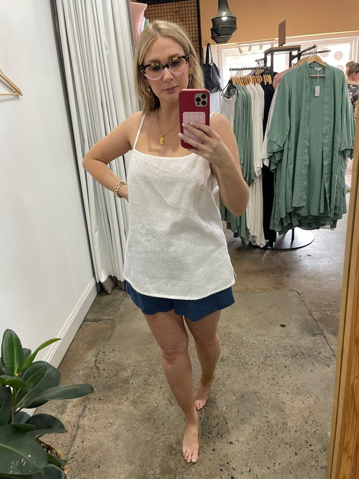 Linen Cami - White - Jade and May - Apparel - Jade and May