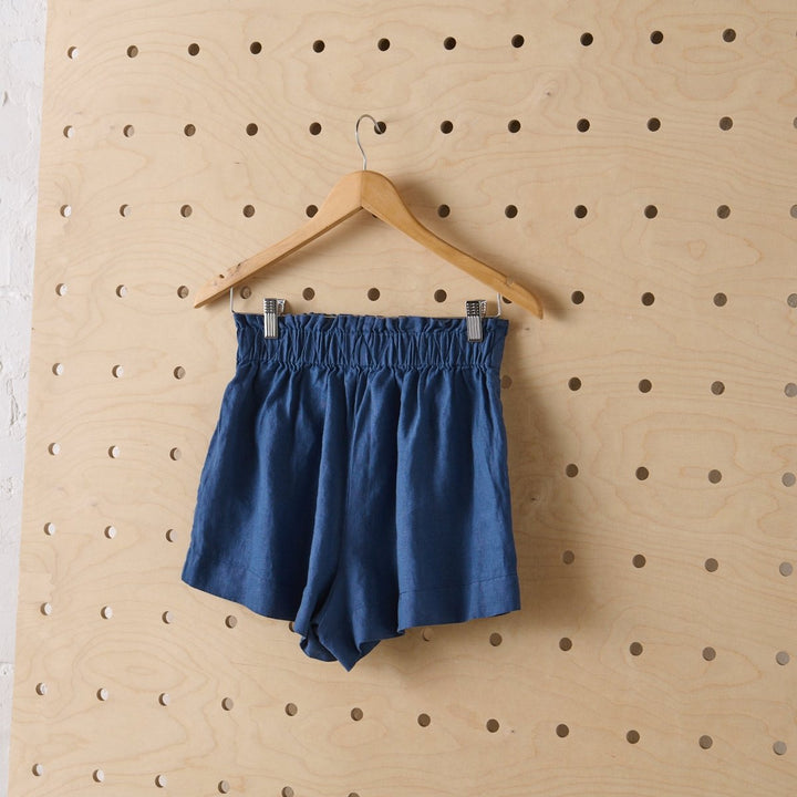 Linen Short - Navy - Jade and May - Linen Shorts - Jade and May