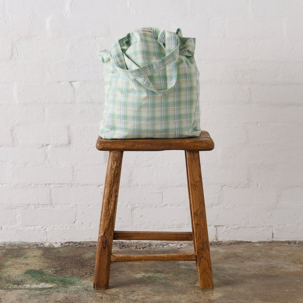 Linen Tote Bag - Honeydew Melon - Jade and May - Linen Tote Bag - Jade and May