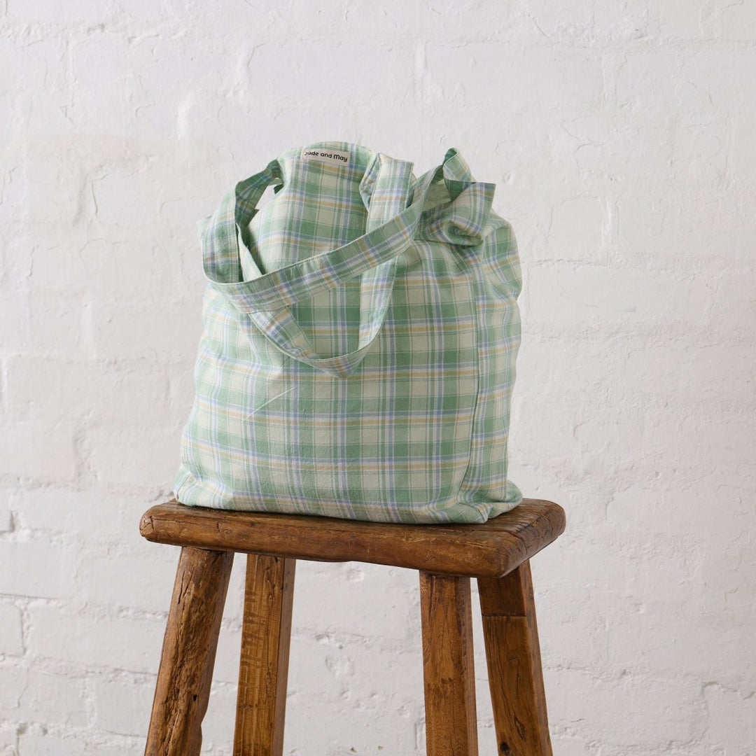 Linen Tote Bag - Honeydew Melon - Jade and May - Linen Tote Bag - Jade and May