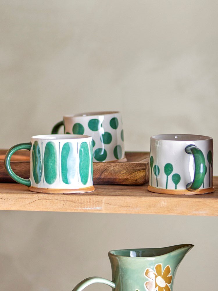 Linora Ceramic Mug - Green - French Bazaar - Ceramic Mug - Jade and May