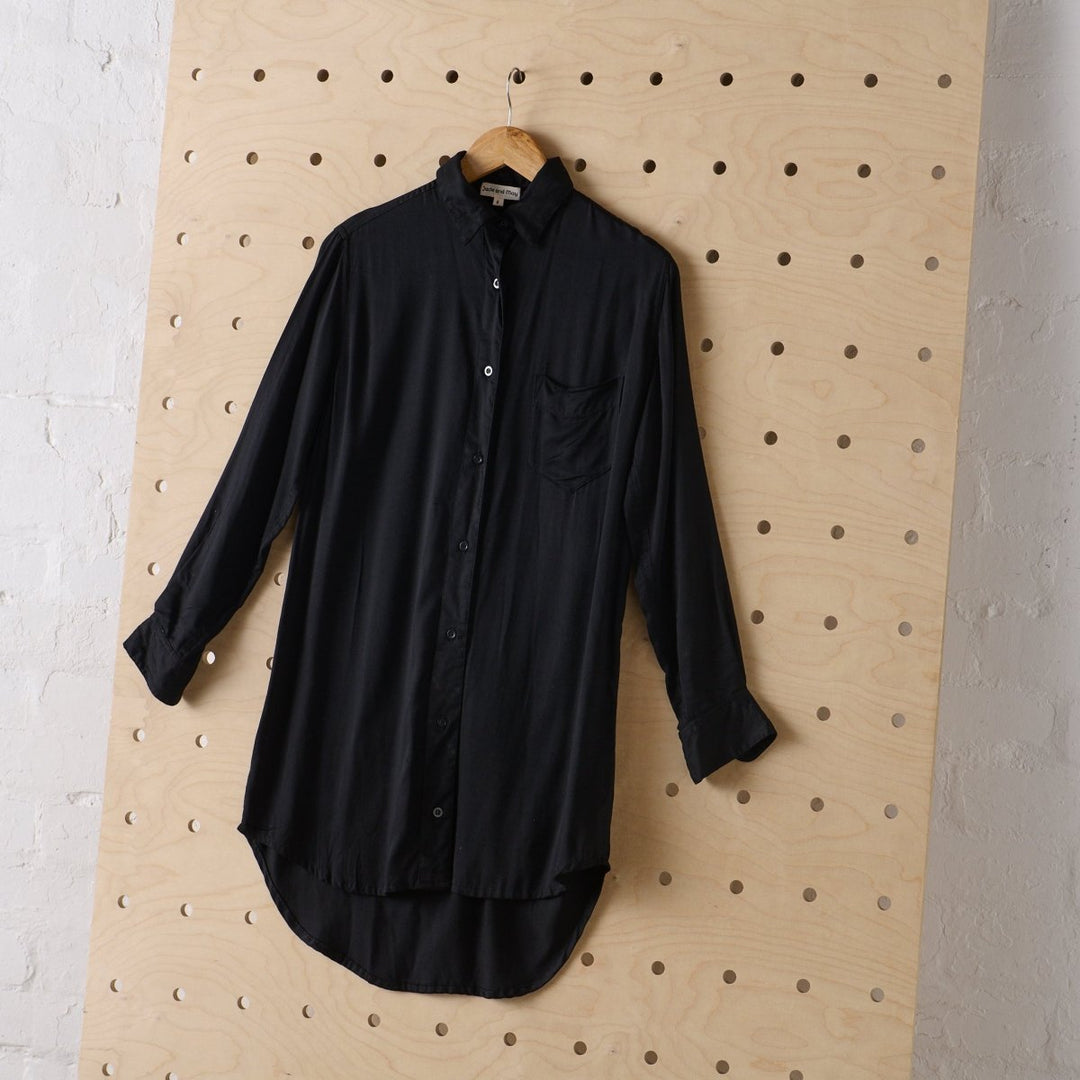 Long Bamboo Shirt - Black - Jade and May - Shirt - Jade and May