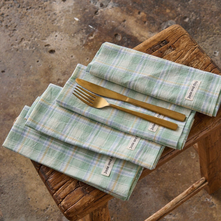 Napkins in a Checkered Pattern - Jade and May - Cloth Napkins - Jade and May