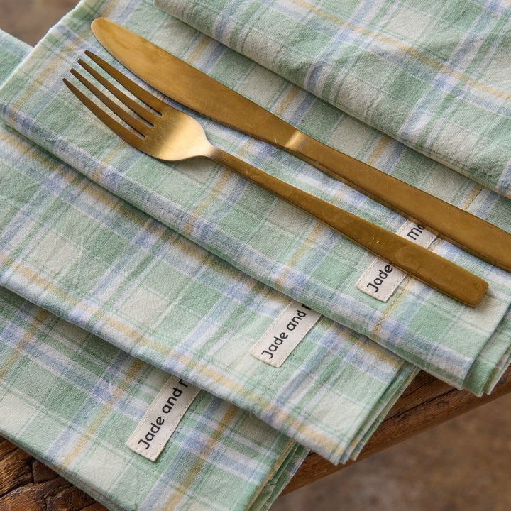 Napkins in a Checkered Pattern - Jade and May - Cloth Napkins - Jade and May