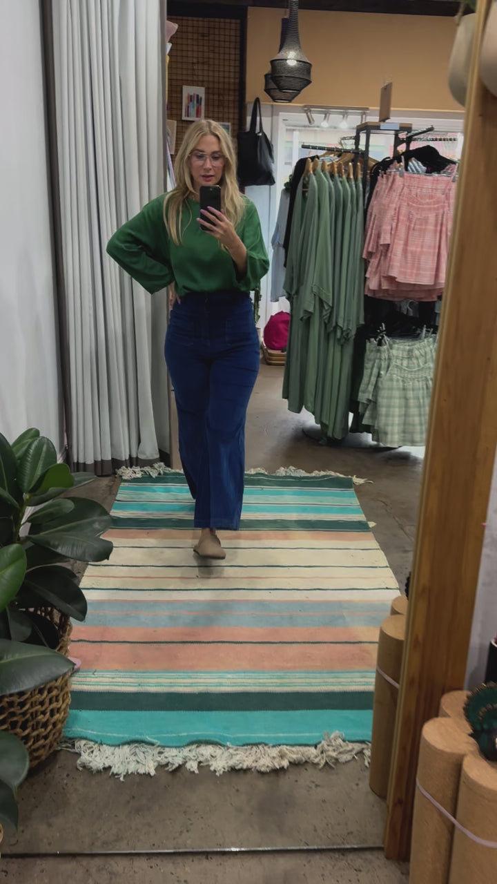 Bamboo Long Sleeve Top in Hunter Green