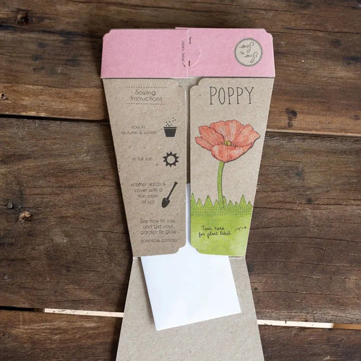 Sow n Sow | Poppy Gift of Seeds - Sow n Sow - Seeds - Jade and May