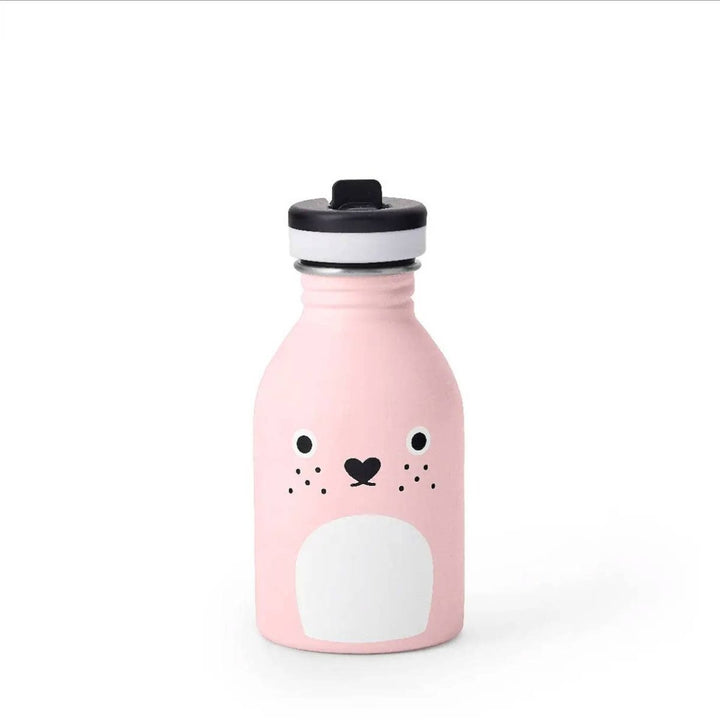 Stainless Steel Water Bottle - Ricecarrot Rabbit in Pink - Noodoll - Drinkware - Jade and May