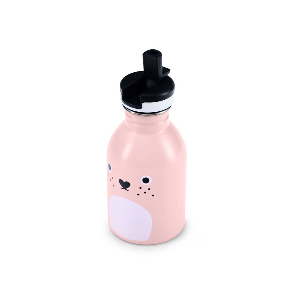 Stainless Steel Water Bottle - Ricecarrot Rabbit in Pink - Noodoll - Drinkware - Jade and May