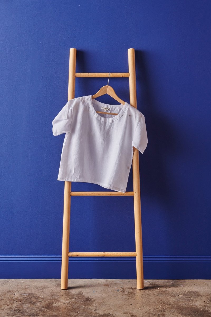 White Linen Boxy Tee - Jade and May - Apparel - Jade and May