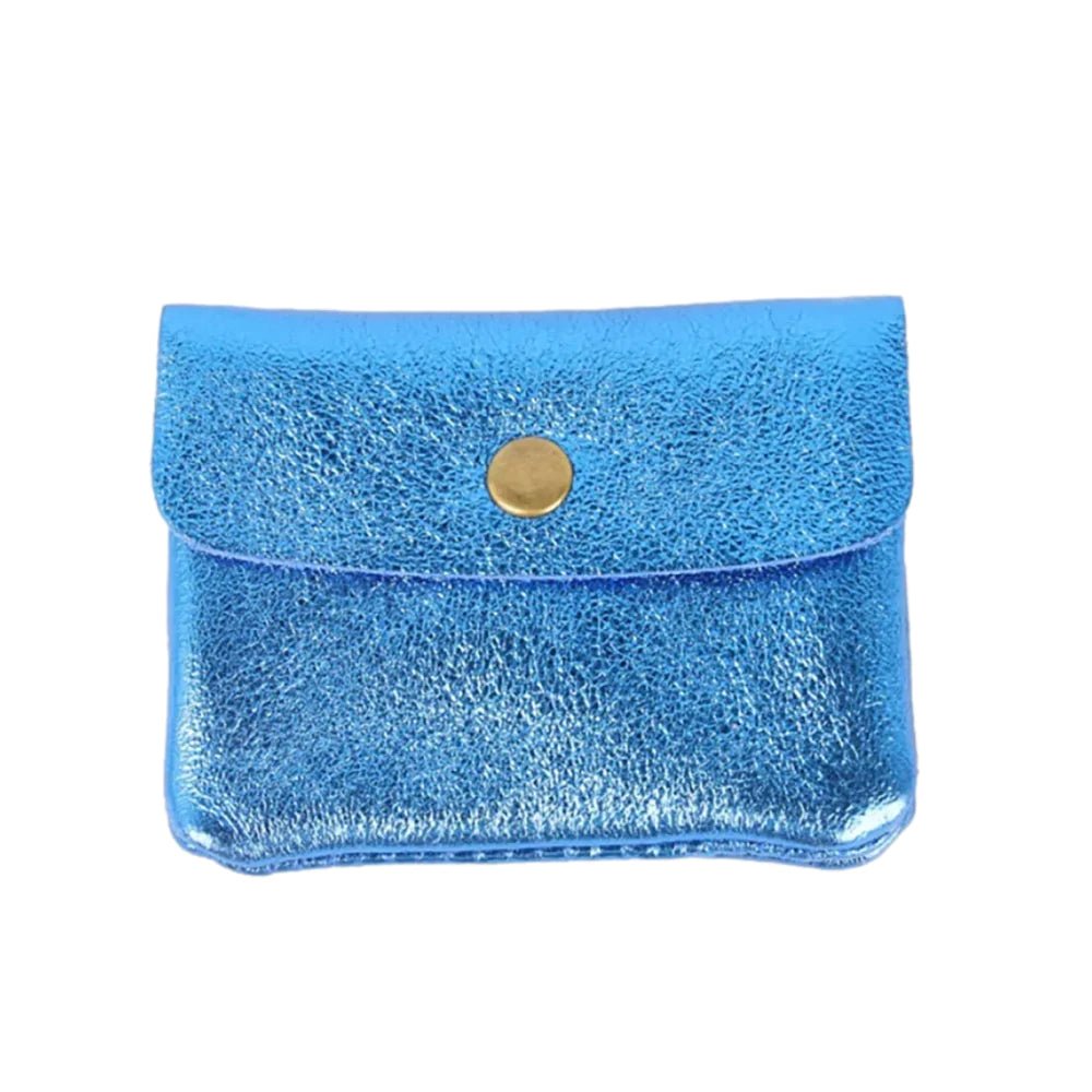 Maison Fanli | Coin Purse - Metallic Electric Blue-Maison Fanli-Purse-Jade and May