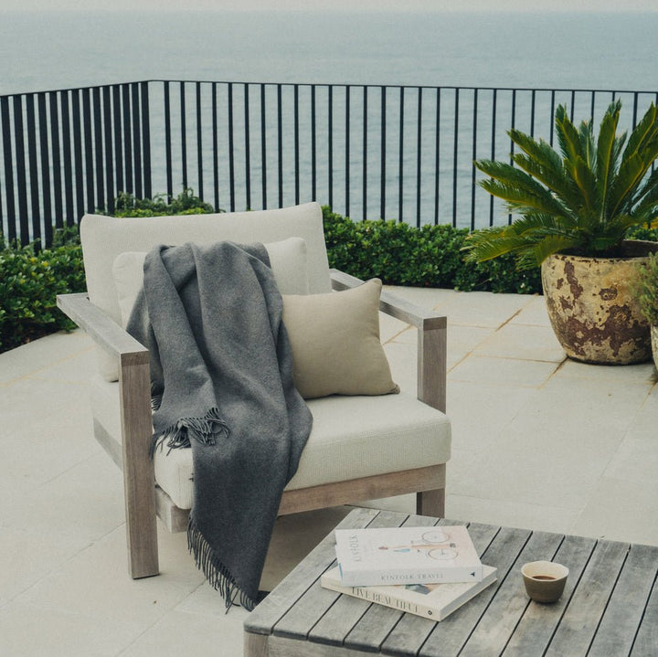 Merino Wool Throw - Charcoal/Grey | Saarde-Saarde-Blankets and Throws-Jade and May