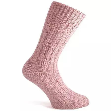 Warm Socks - Light Pink Irish Wool-Donegal Socks-Socks-Jade and May