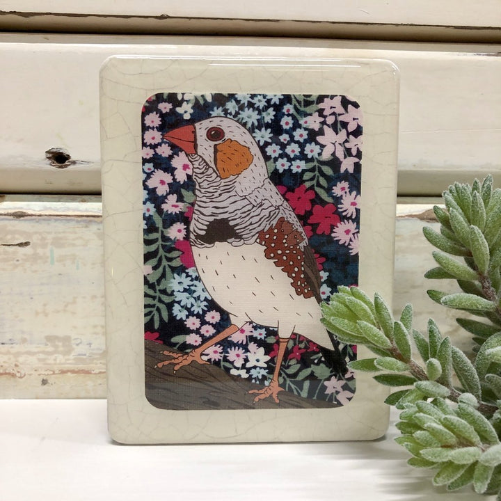 Woodblock Art - Zebra Finch | Lost and Found Art Co-Lost and Found Art Co-Art-Jade and May