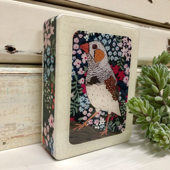 Woodblock Art - Zebra Finch | Lost and Found Art Co-Lost and Found Art Co-Art-Jade and May